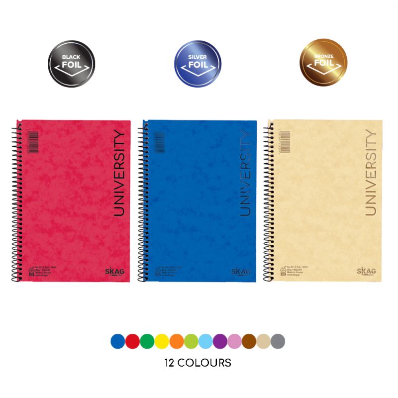SKAG Notebook Side Bound University No 30 126X180mm 2 Subjects