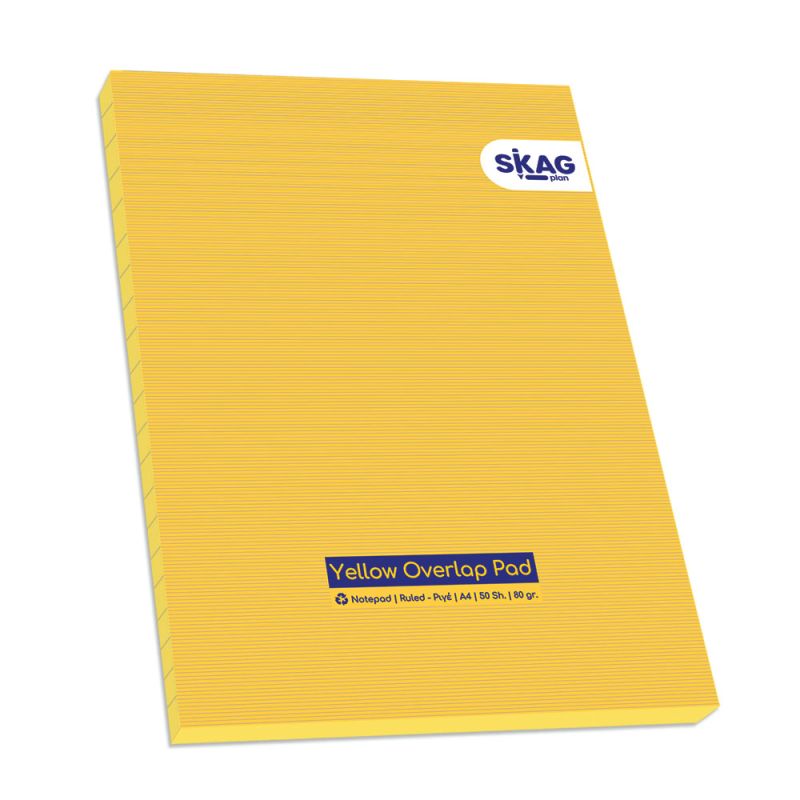 SKAG Pad Overlap Ruled - Yellow A4 50Sh