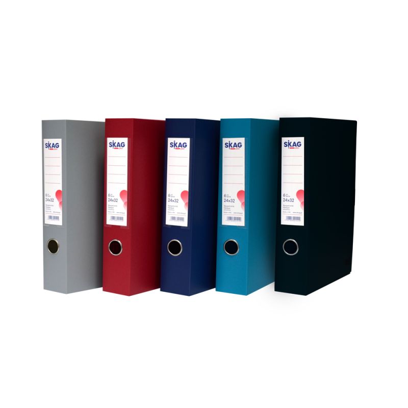 SKAG Document Box A4 6 Spine Mixed Colours