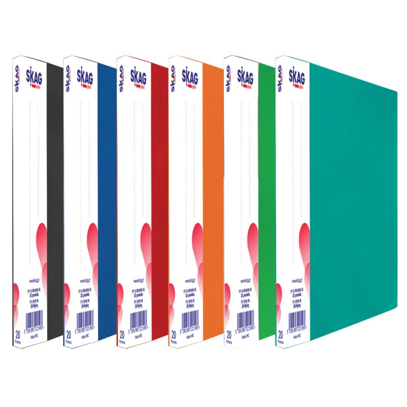 SKAG Σούπλ Α4 20 Θήκες Διαφ. Χρώματα