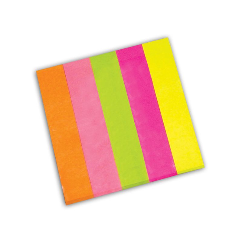 SKAG Sticky Notes 75X15mm 50Sh 5 Colour Neon
