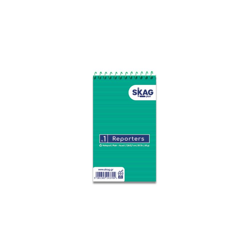 SKAG Μπλόκ Σπιράλ Όρθιο Λευκό 78X127mm N.1
