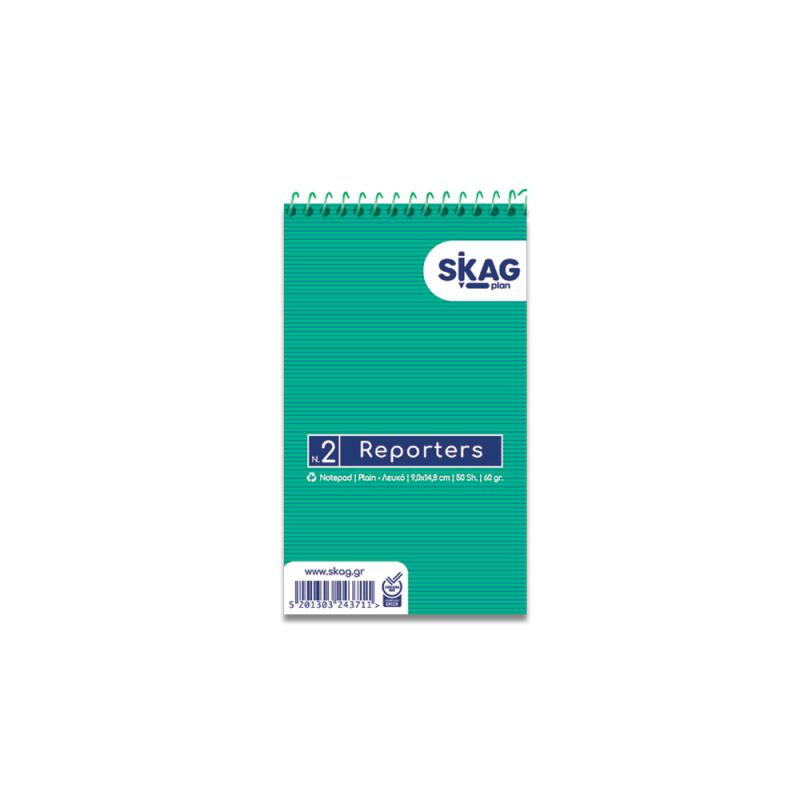 SKAG Μπλόκ Σπιράλ Όρθιο Λευκό 90X148mm N.2