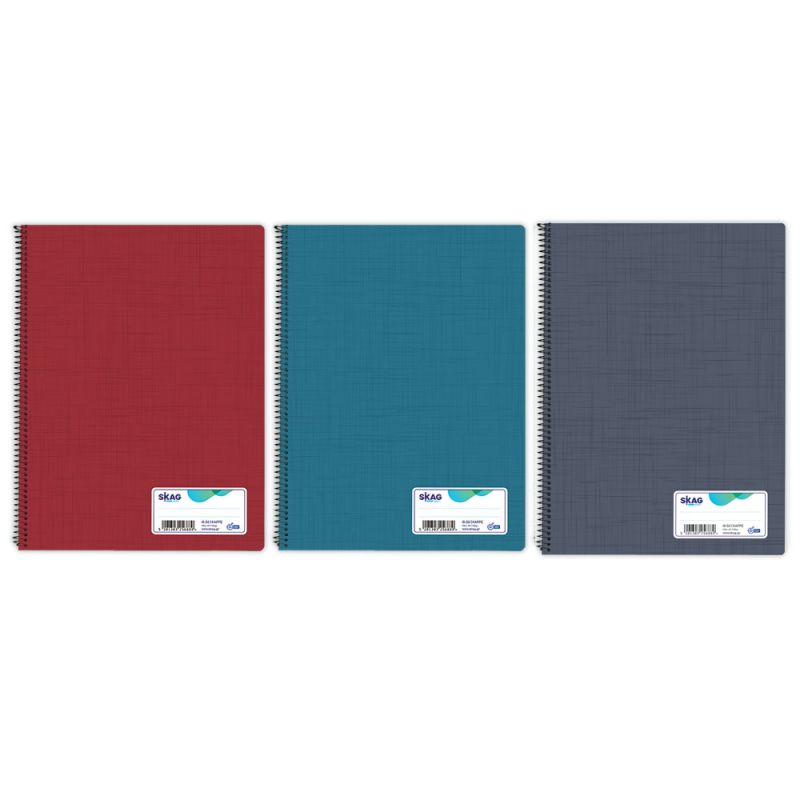 SKAG Spiral Books Carton Mixed Classic Colours A4 Square 50Sh 60gr