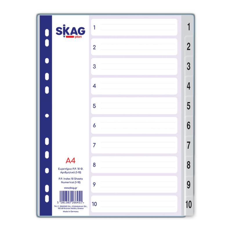 SKAG Indices P.P. Numerical A4 (1-10)