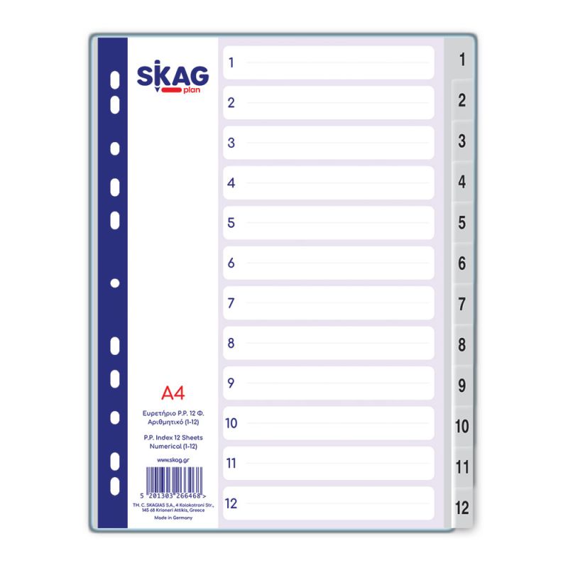 SKAG Indices P.P. Numerical A4 (1-12)
