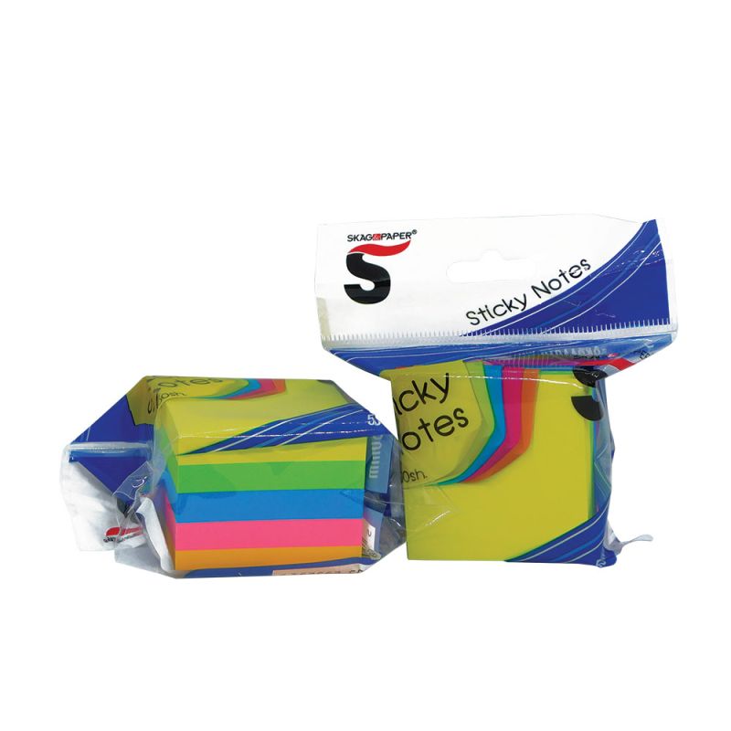SKAG Sticky Notes 50X50mm 400Sh 5 Colour Neon