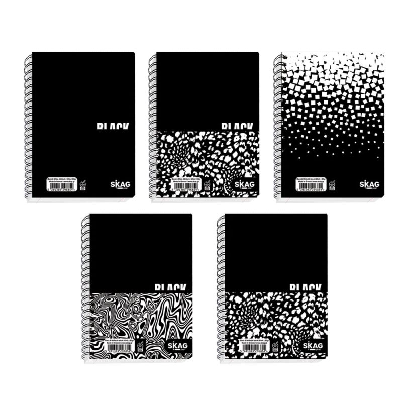 SKAG Notepad Black And White A6 60Sh 80Gr No 9066