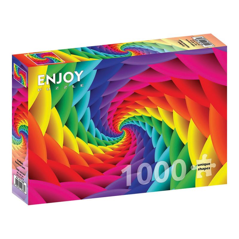 ENJOY -Puzzle Abstract Gradient Rainbow Swirl 1638
