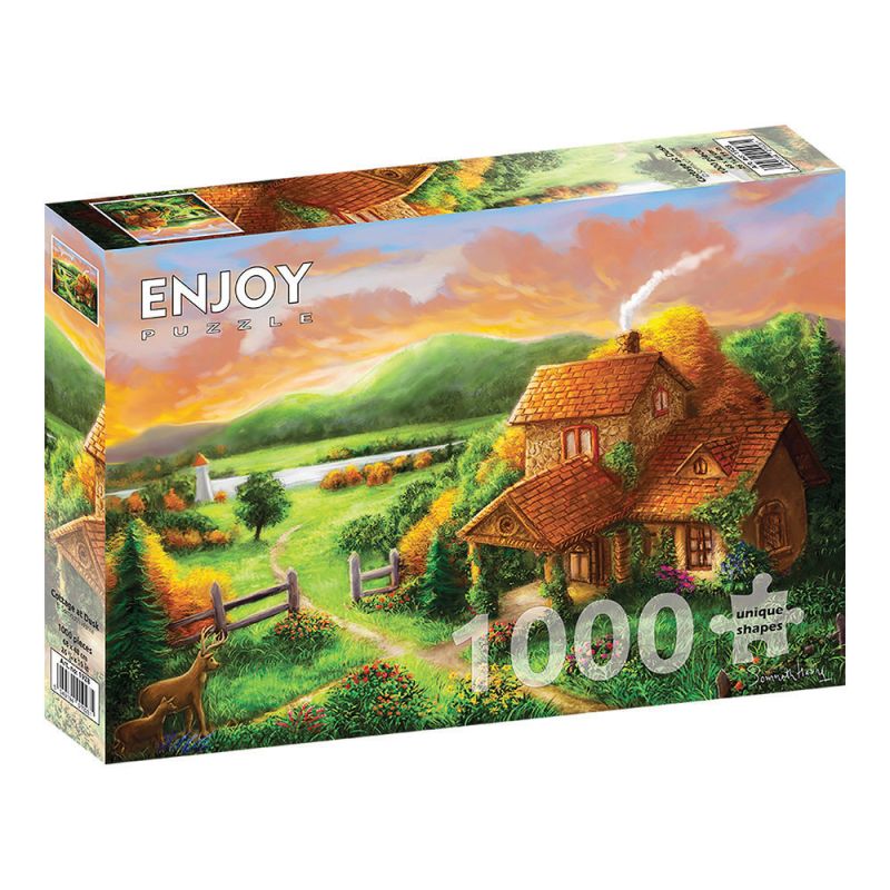 ENJOY -Puzzle Landscapes Cottage At Dusk 1928