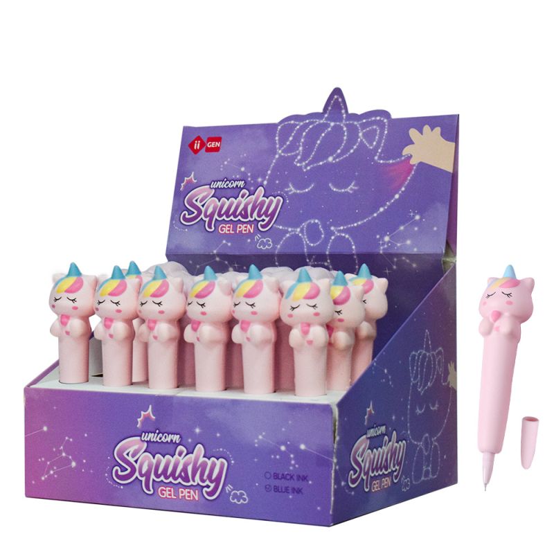 SQUISHY Gel Pen Unicorn 0,5mm Blue Display 36Pcs Ig3716