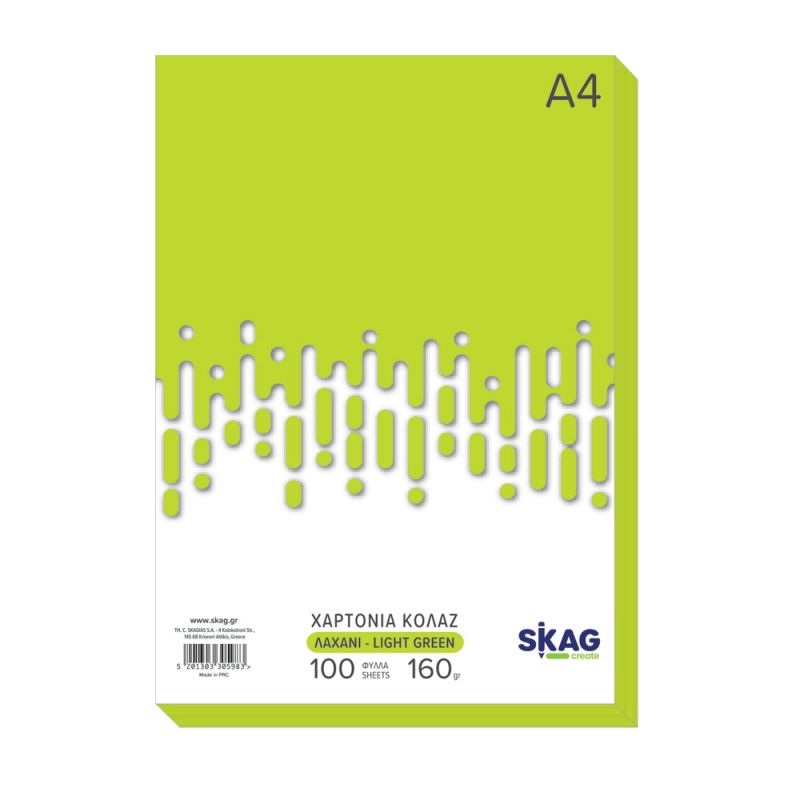 SKAG Χαρτόνια/Κολλάζ Χρωματ. Zazoo Λαχαν.A4 100Φ 160γρ