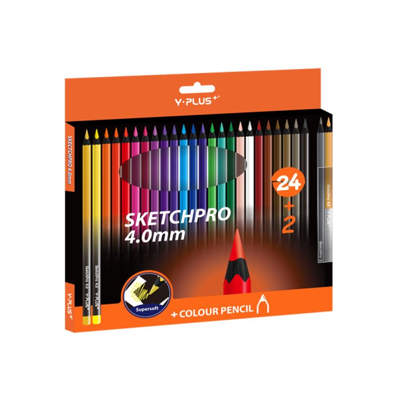 Y PLUS Ξυλομπογιές 24+2 Sketchpro. Εκθέτης Των 12 Σετ PC240200