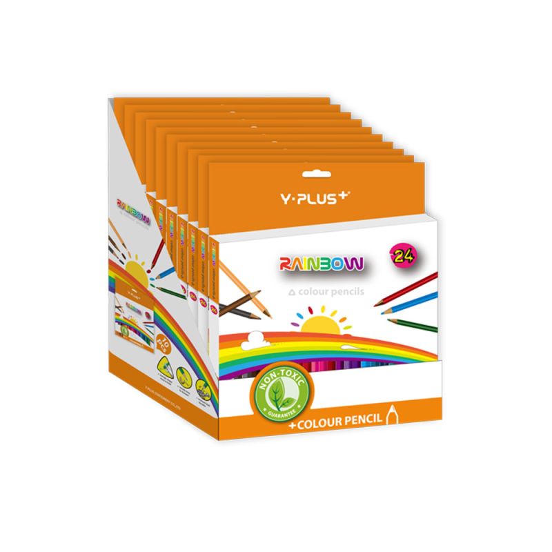 Y PLUS Ξυλομπογιές Rainbow Συσκευασία 24 Χρωμάτων  PC110412
