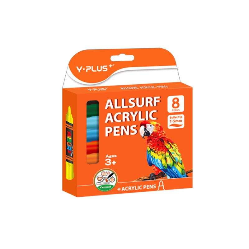 Y PLUS Ακρυλικά Στυλό ALLSURF – Σετ 8 Χρωμάτων – AP240410