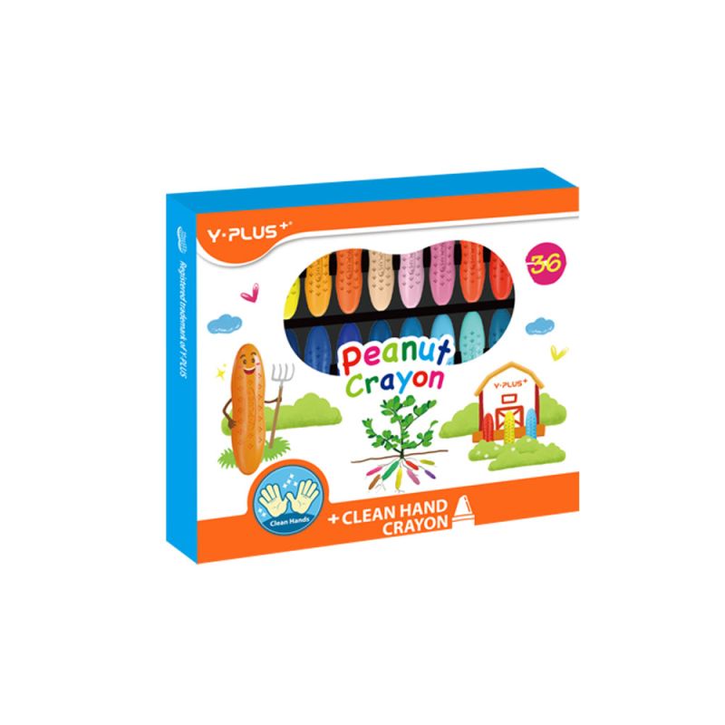 Y PLUS Κηρομπογιές PEANUT – Σετ 36 Χρωμάτων – CR190300