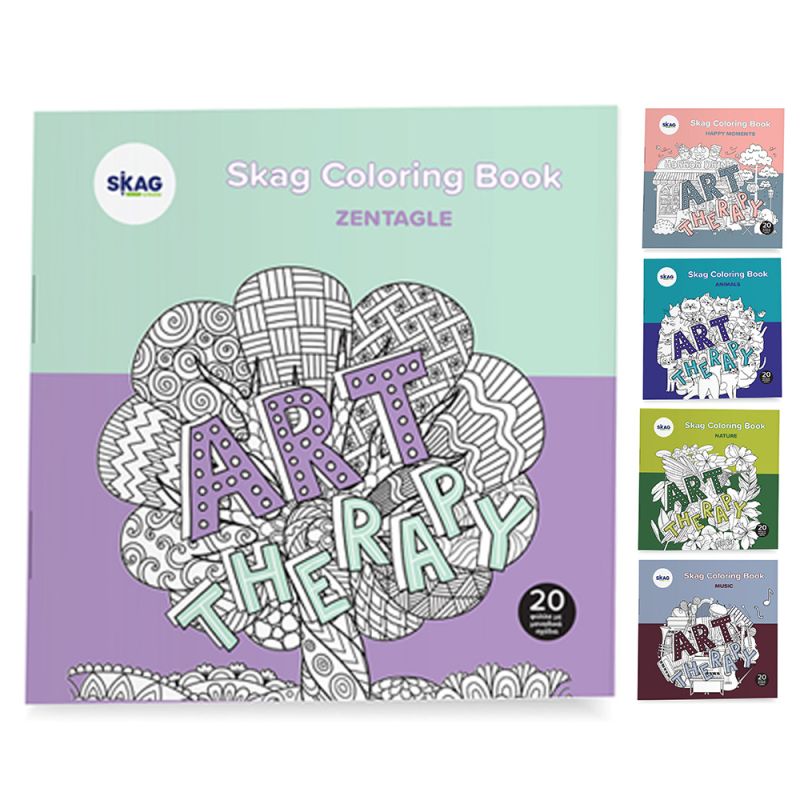 SKAG Μπλοκ Προτυπωμένα Σχέδια Art Therapy – Διάφορα Σχέδια 22x22cm – 20 Φύλλα – 140gr