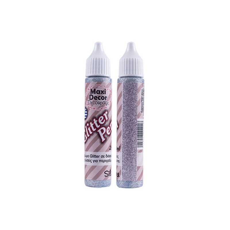 MAXI COLOR Glitter  Στυλό  Ασημί         28 Ml