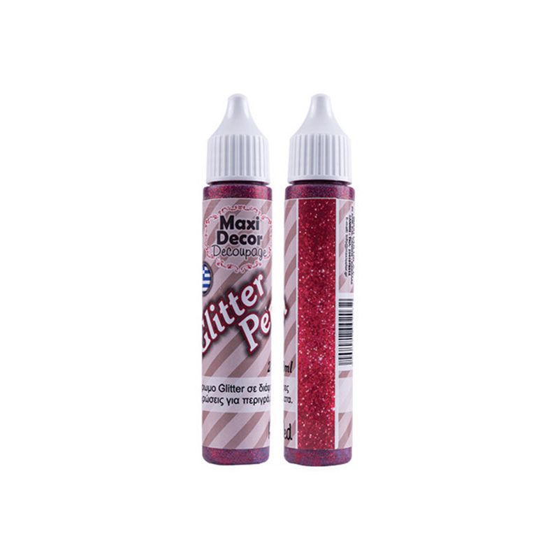 MAXI COLOR Glitter  Στυλό  Κόκκινο       28 Ml