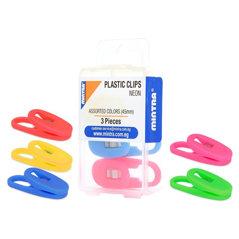 MINTRA Μανταλάκια/Κλιπ Μανταλάκια Πλαστικά   45mm 3Τεμ Διάφορα Χρώματα