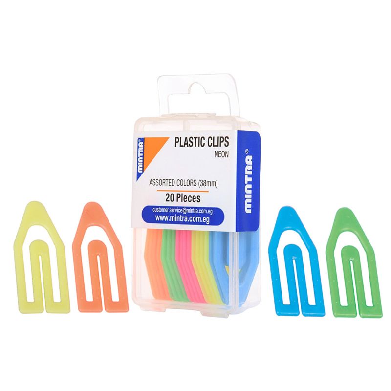 MINTRA Σελιδοδείκτες Πλαστικοί Neon  38mm 20Τεμ Διάφορα Χρώματα