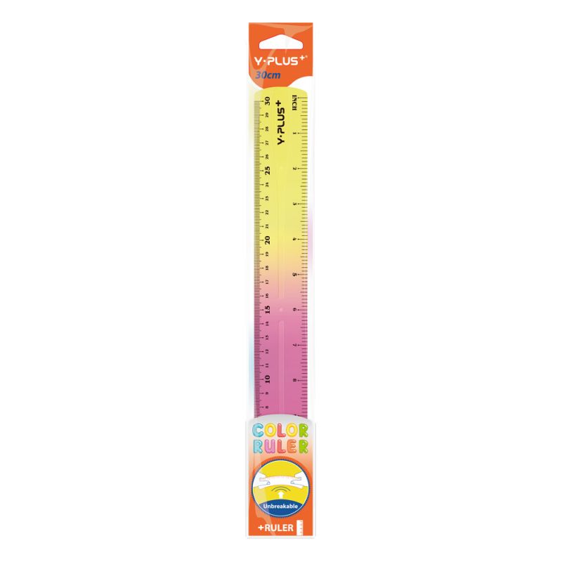 Y PLUS Χάρακας Colorruler Unbreakable (30cm) Συσκευασία 30 Τεμάχια RX240400