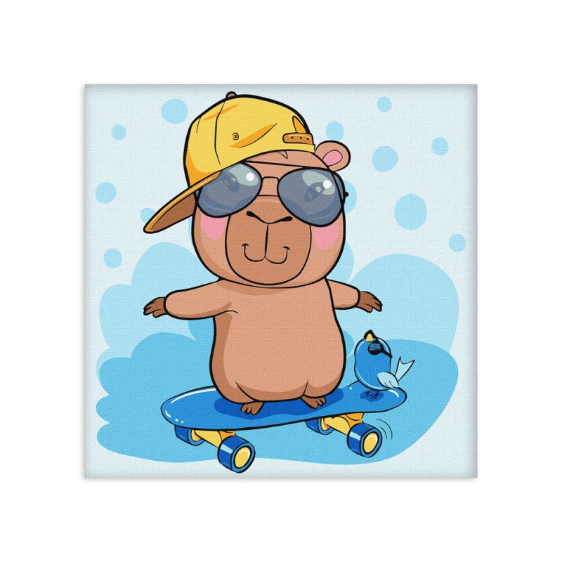 IDEYKA Painting By No.- Καπιμπάρα Σε Skateboard  (KHO1294) 30Χ30