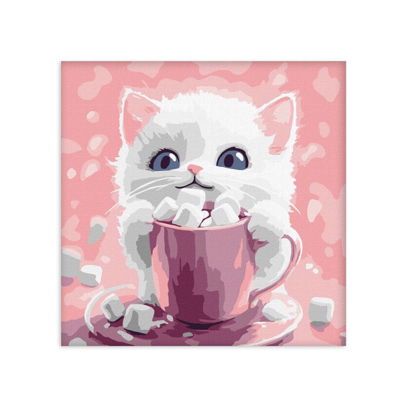 IDEYKA Painting By No.- Γατούλα Με Marshmallows Art_Selena_Ua (KHO6717) 30Χ30