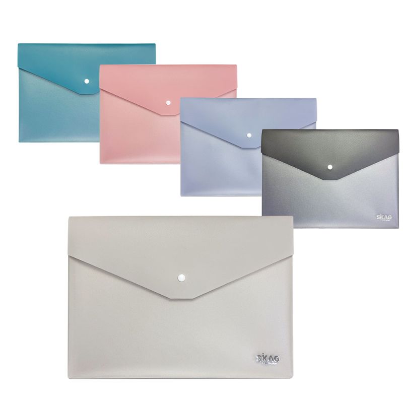 SKAG P.P. Folder With Button A4 Landscape  -5Morandi Colors