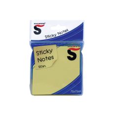 SKAG STICKY NOTES 75x75mm 100SH YELLOW