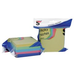 SKAG STICKY NOTES 75x75mm 400SH 5 COLOURS