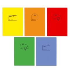 SKAG EXERCISE BOOKS PP TRANSPARENT CLASSIC MIXED COLOURS A4 RULED 50SH 80GR