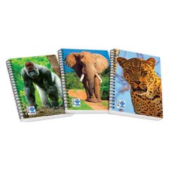 WILD ANIMALS NOTEBOOKS "AR" A4 3 SUBJ.@