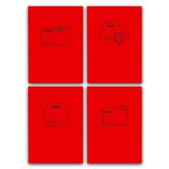 SKAG EXERCISE BOOKS PP TRANSPARENT RED A4 W.MARGIN 50SH 80GR