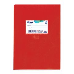 SKAG EXERCISE BOOK PLASTIC RED 17x25 2-LINES 50SH 80 GR