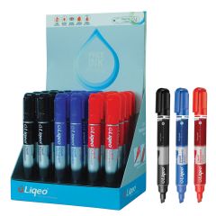 LIQEO PERMANENT MARKER ROUND TIP 3 COLOURS DISPLAY P-2127