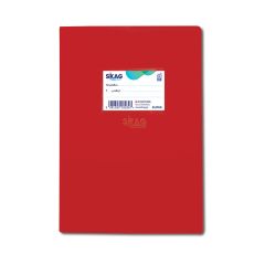 SKAG EXERCISE BOOK (SUPER) PLASTIC COVER RED 17x25 W.MARGIN 50SH 80 GR