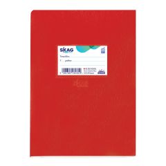 SKAG EXERCISE BOOK PLASTIC RED 17x25 W.MARGIN 50SH 80 GR