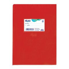 SKAG EXERCISE BOOK (SUPER) PLASTIC RED 17x25 BIG SQUARE 50SH 80 GR