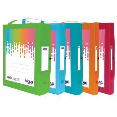 SKAG DOCUMENT BOX, LABEL AND HANDLE 36,5x27 8cm FANCY COLOURS