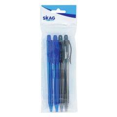 SKAG RETRACTABLE PEN TIC TIC 0,70mm 4 COLOURS/BLISTER