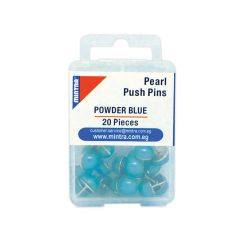 PUSH PINS PEARLS POWDER BLUE ROD 20PCS@