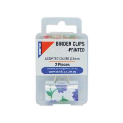 BINDER CLIPS SERIES 32MM ASSORTED COLORS  2 PCS@