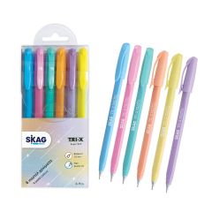 SKAG PEN TRIX PASTEL 1mm- 6PCS ASSORTED COL. BLISTER