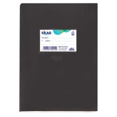 SKAG EXERCISE BOOK PLASTIC BLACK 17x25 W.MARGIN 50SH 80 GR