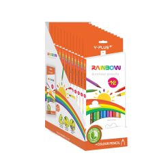 Y PLUS COLOR PENCIL  RAINBOW WITH SHARPENER 12CLRS PC110402