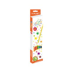 Y PLUS COLOR PENCIL  STAR WITH SHARPENER 6CLRS PC230900