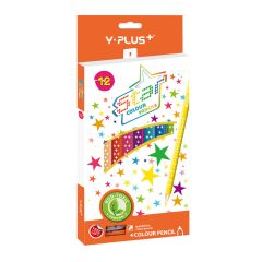 Y PLUS COLOR PENCIL  STAR WITH SHARPENER 12CLRS PC230100