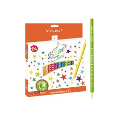Y PLUS COLOR PENCIL  STAR WITH SHARPENER 24CLRS PC230200