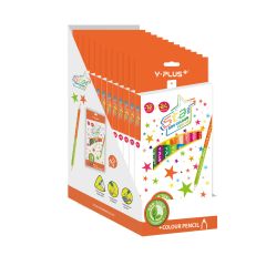 Y PLUS COLOR PENCIL STAR WITH SHARPENER 12PCS/24CLRS PC230500